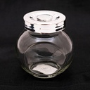 Frasco de vidrio tapa plateada 180ml