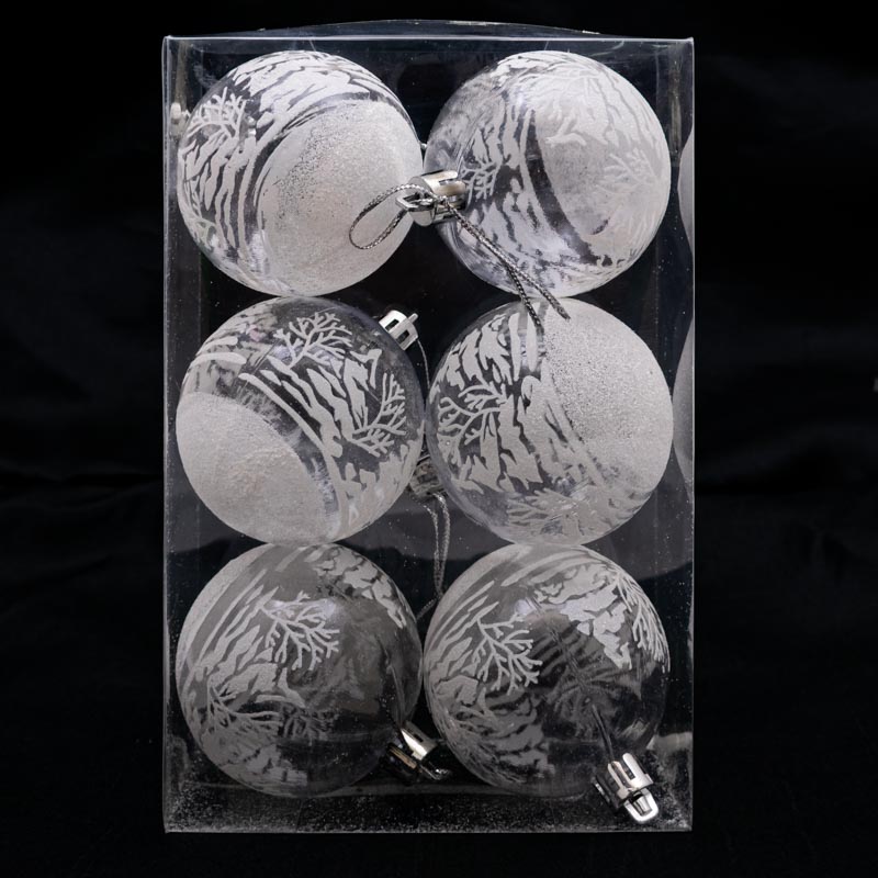 Pelota de navidad blanco 6 piezas