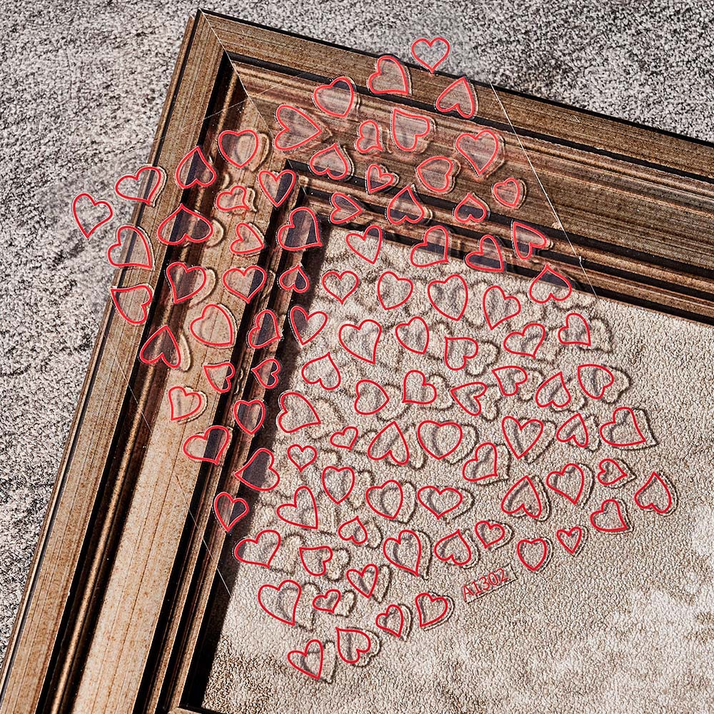 Sticker de corazon borde rojo