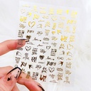 Sticker love color dorado
