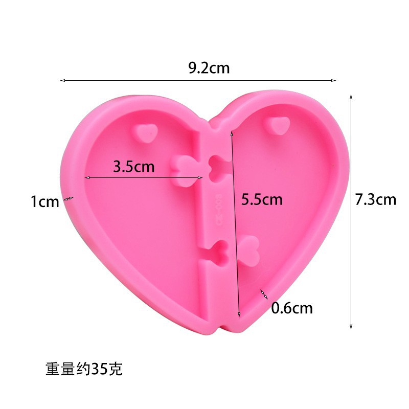 Molde de silicona corazon partido 9.2*7.3cm