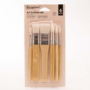 Set de pincel mango de madera 6pc GIORGIONE