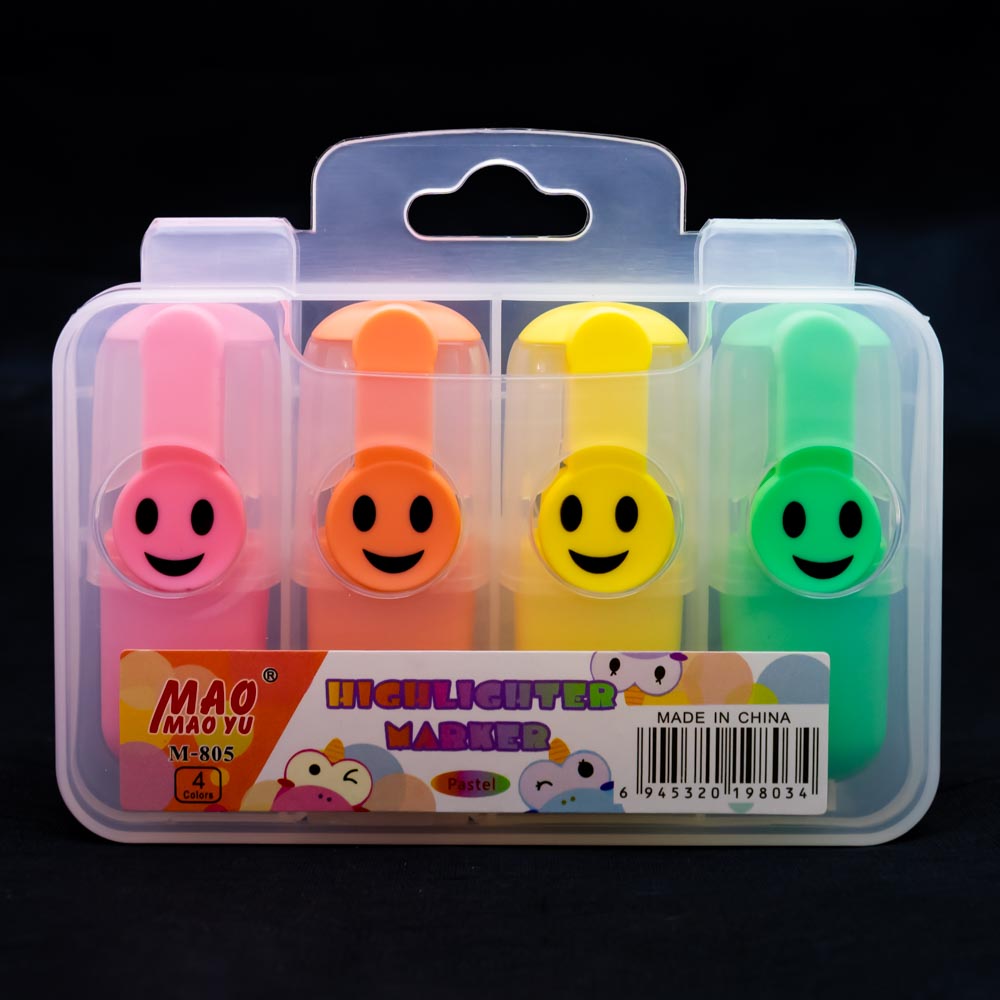 Mini resaltador carita feliz 4pc
