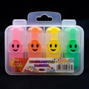 Mini resaltador carita feliz 4pc