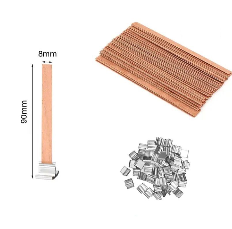 Pabilo de madera 8*90mm 100pc con base