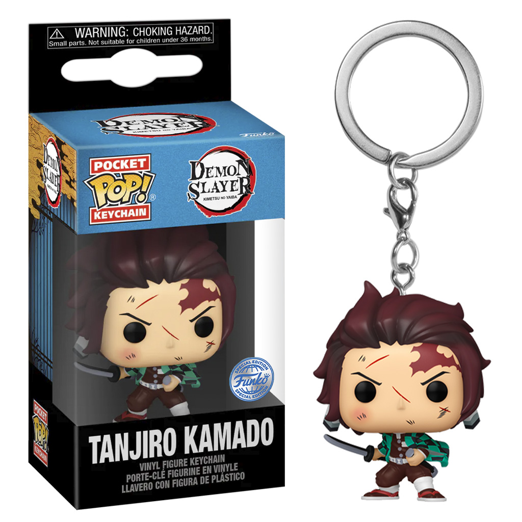 FUNKO POP KEYCHAIN DEMON SLAYER TANJIRO W/BATTLE WOUNDS *EX* 68867