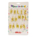Vela feliz cumpleaños letras separadas