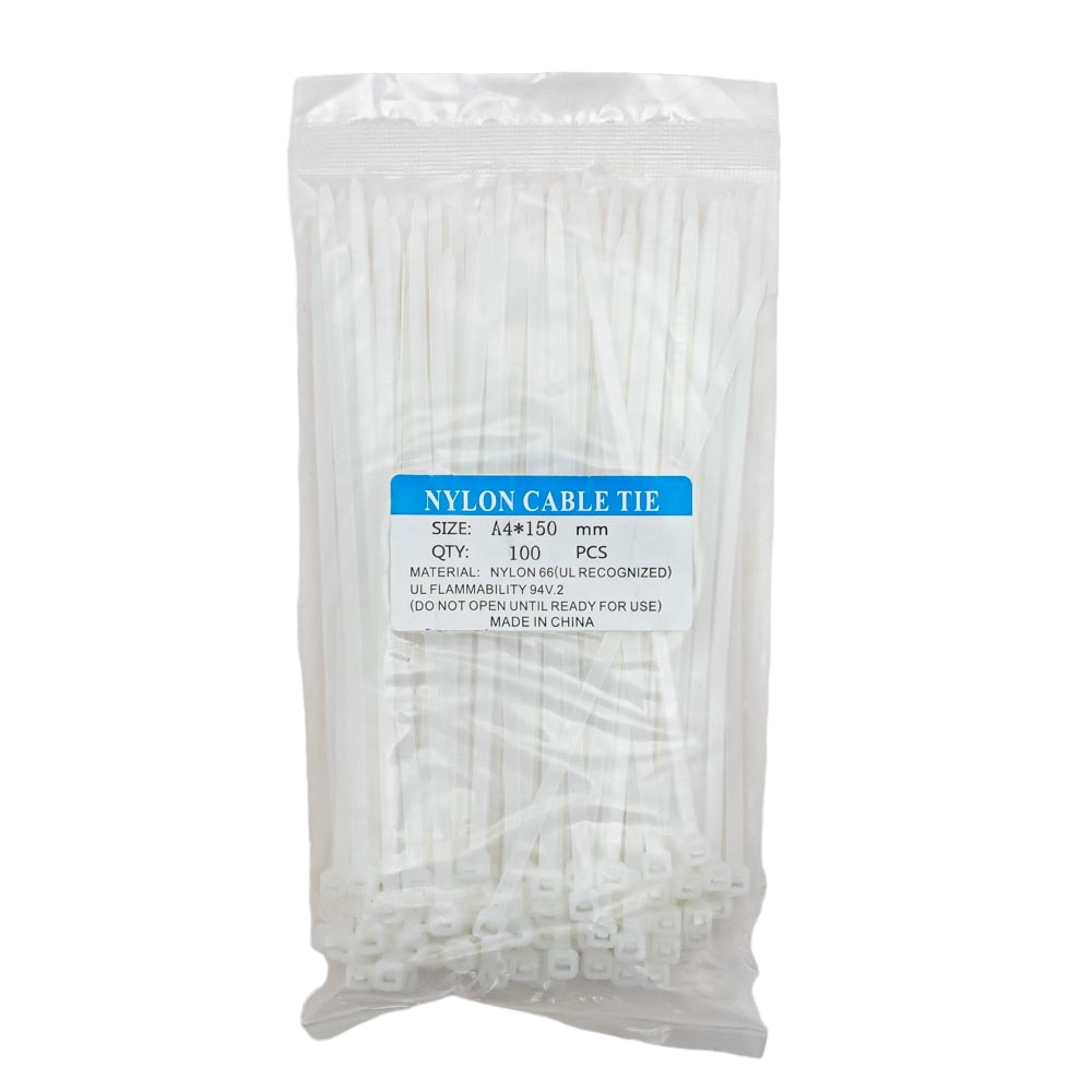 Precinto blanco 4*150mm 100 piezas