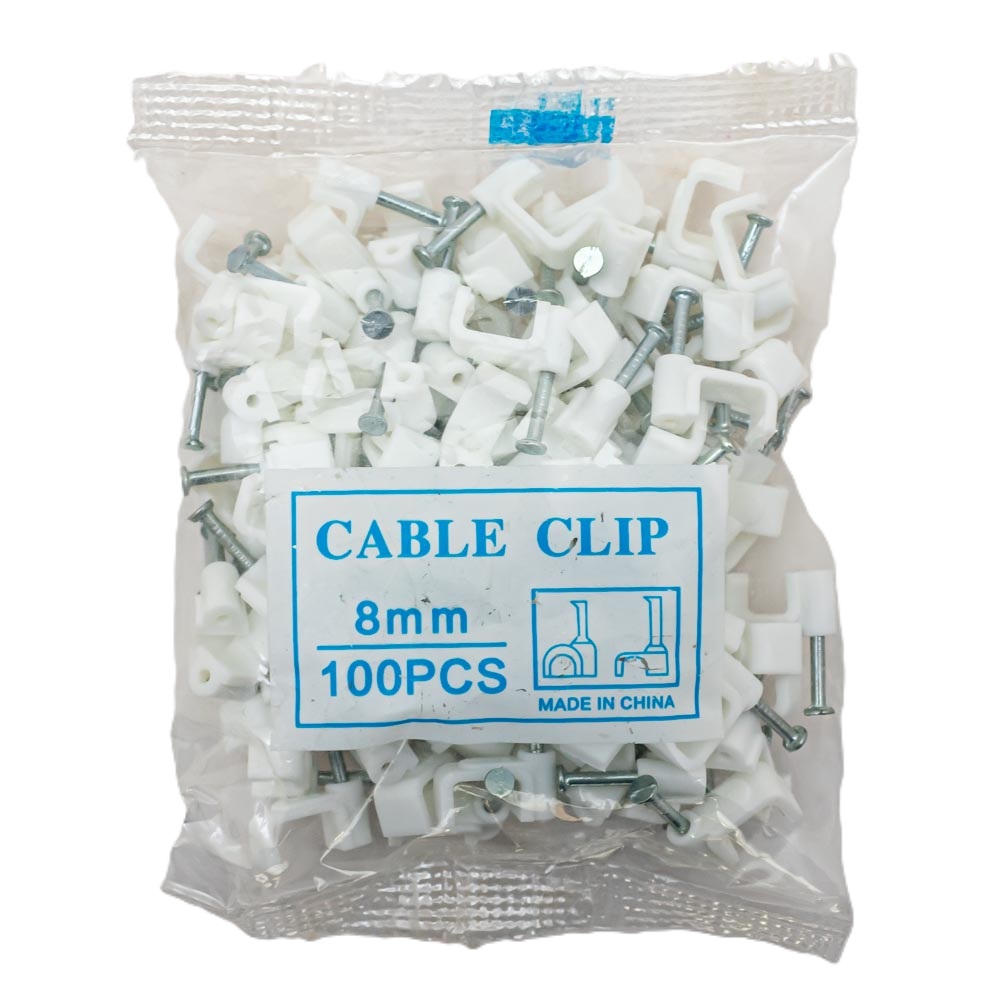 Grapa para cable cuadrado 8mm 100pc