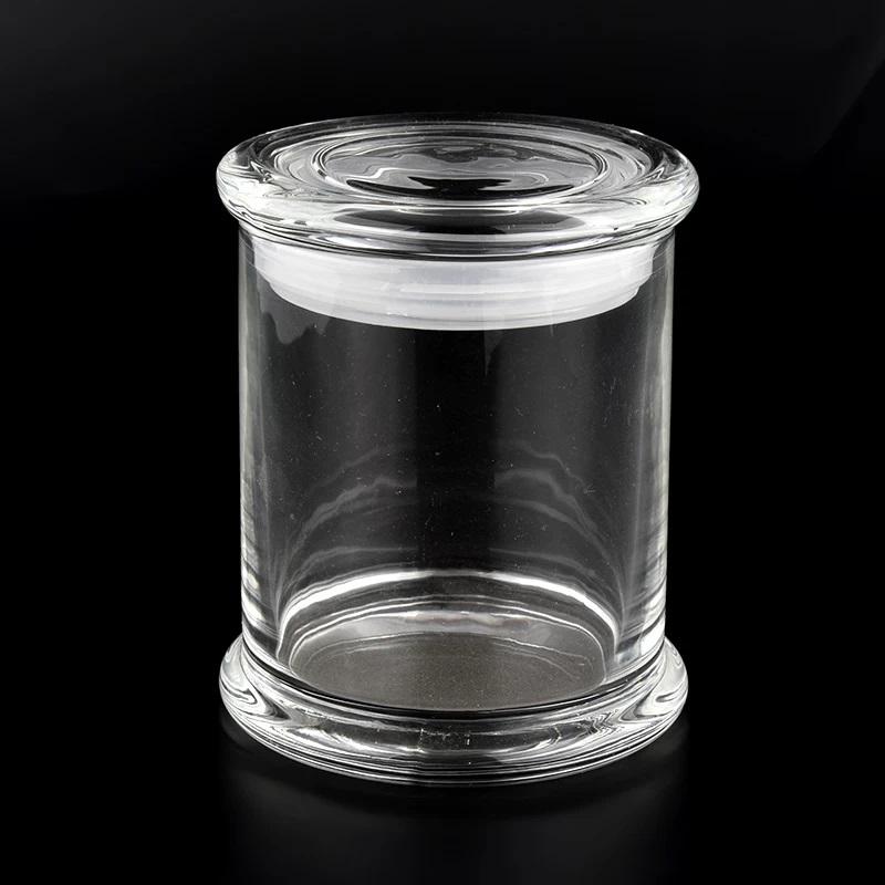 Frasco de vidrio cilindro con tapa 11*9cm 370ml