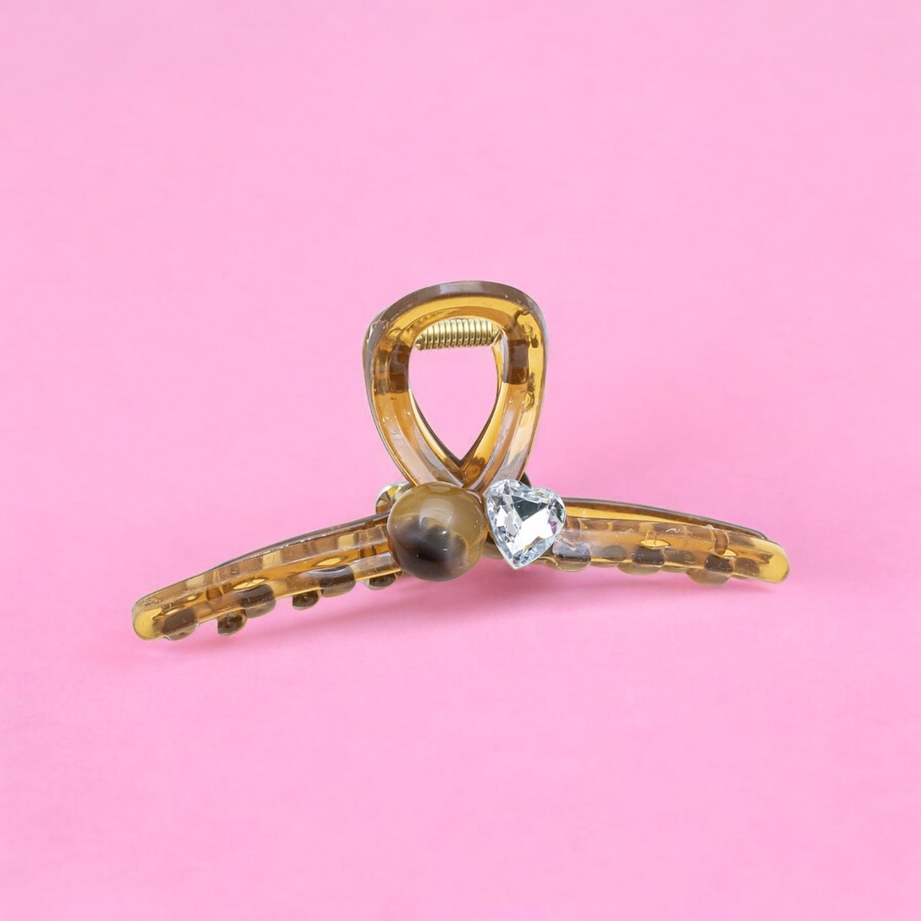 Pinza con perla con corazon 11cm