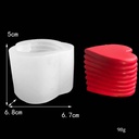 Molde de silicona vela forma corazón con relieve 6.5*7.5cm