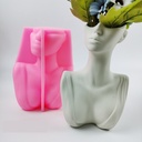 Molde de silicona maceta mujer medio cuerpo 17.5*13cm