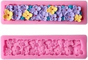 Molde de silicona rectangular diseño de flor 17.4*5cm
