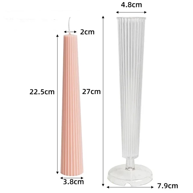 Molde acrílico cono acanalado 27*7.9cm