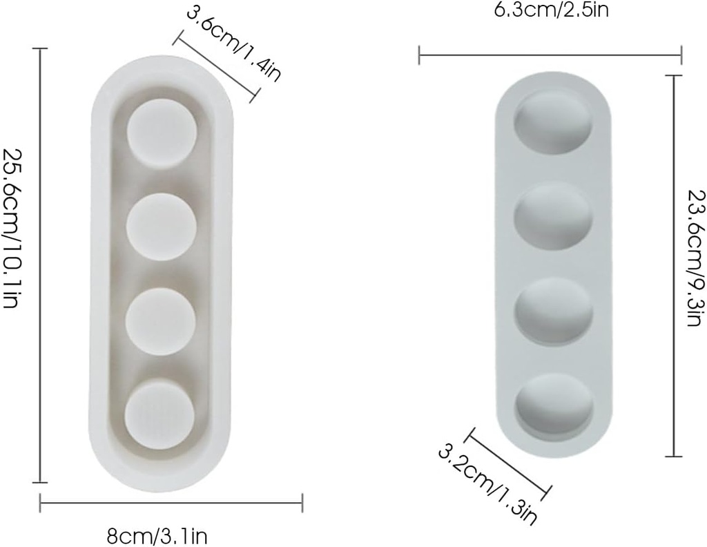 Molde de silicona forma porta vela 4 orificios 25.6*8cm