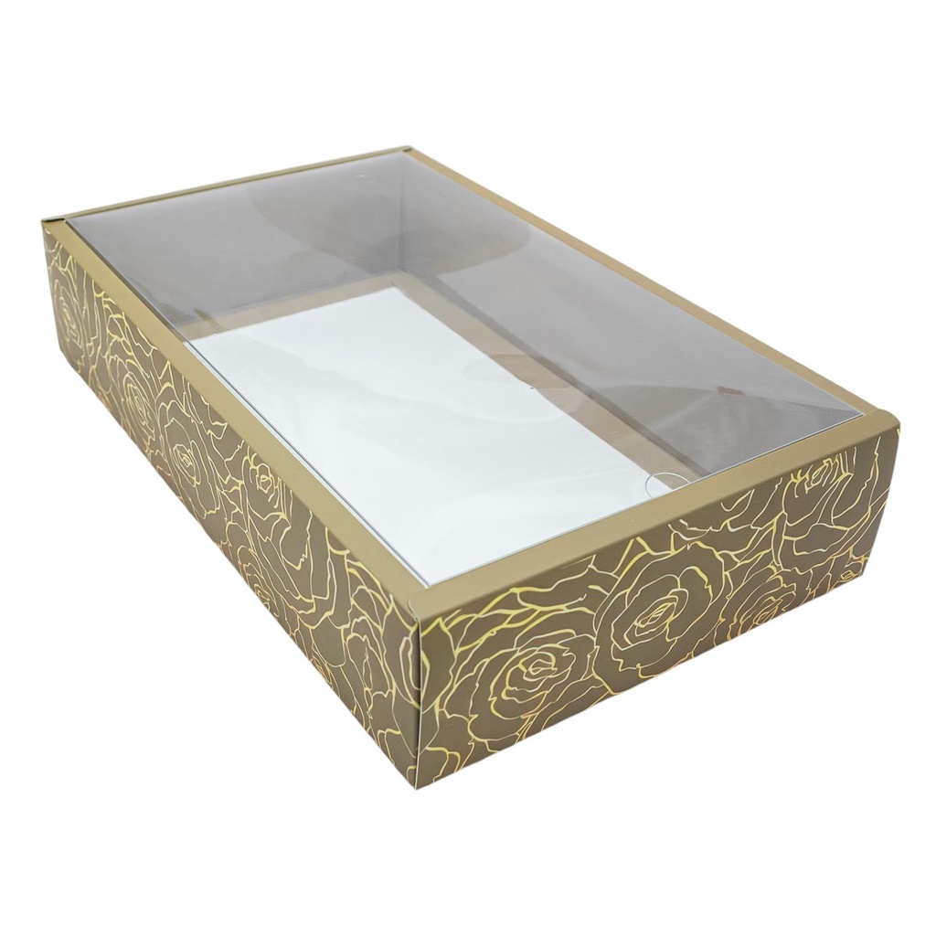Caja con visor diseño rosa 36*22*8cm 12 piezas