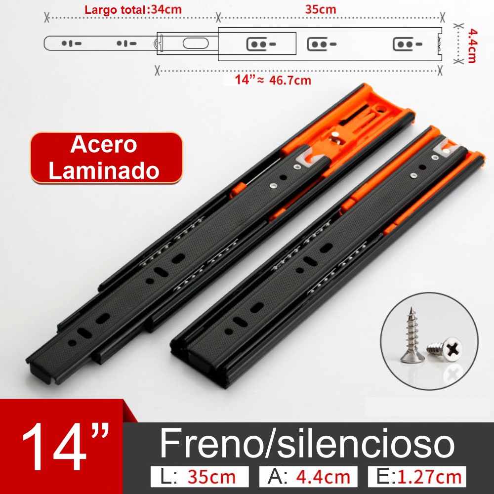 Guía telescópica 35cm con freno