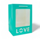 Bolsa para regalo con visor LOVE 25*18*13cm