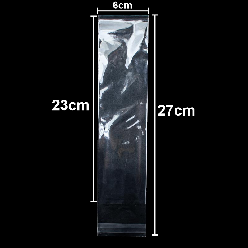 Bolsita OPP adhesiva 27*6cm 100 piezas