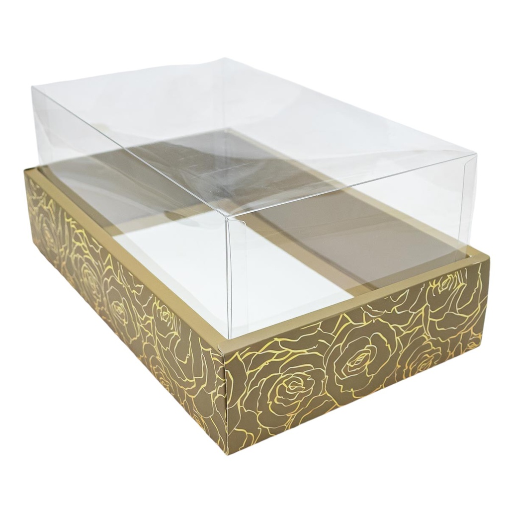 Caja con visor elevado diseño rosa 36*22*15cm 12 piezas