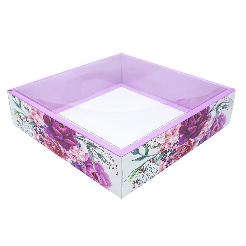 Caja con visor diseño flor 30*30*8cm 12 piezas