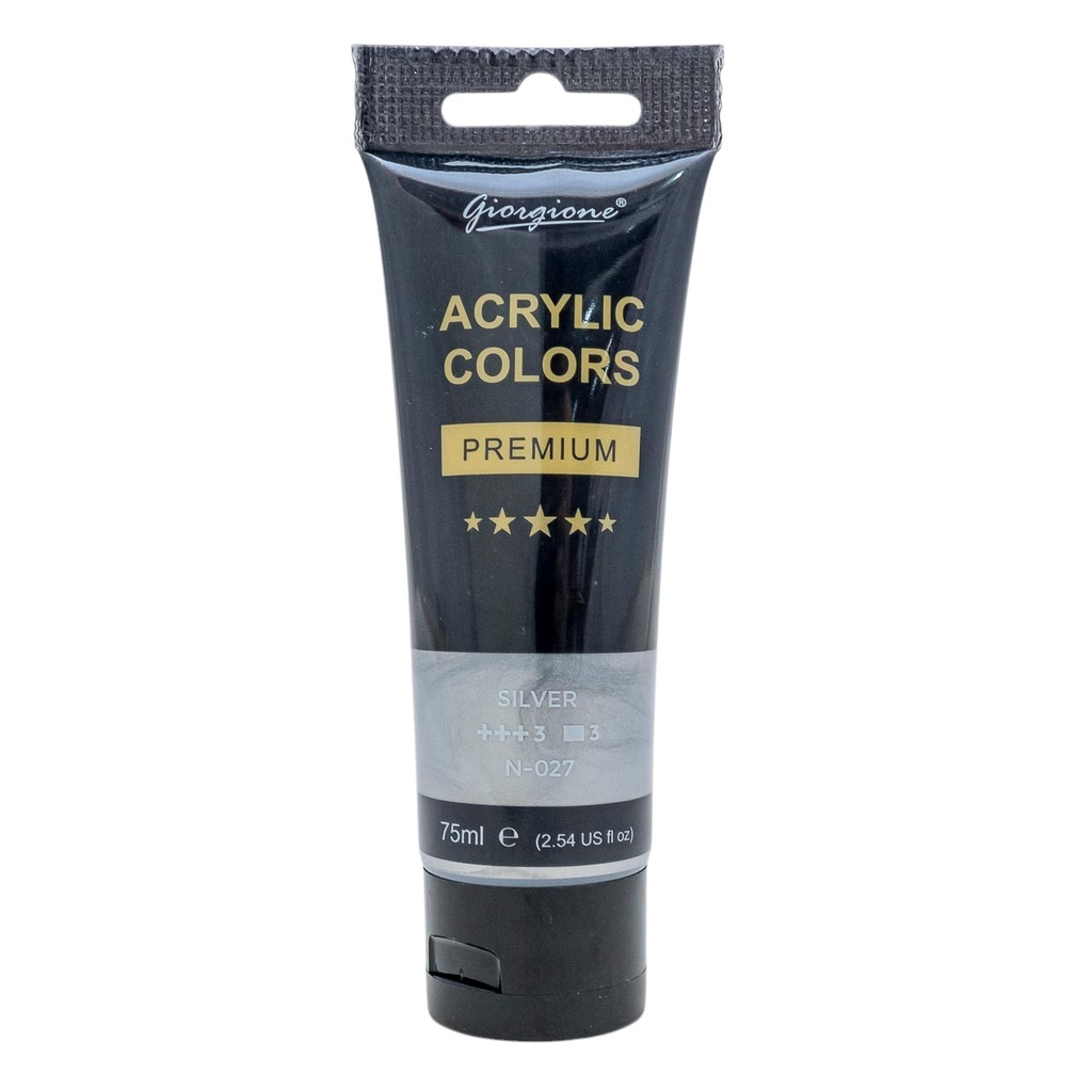 Pintura acrílica plata 75ml GIORGIONE
