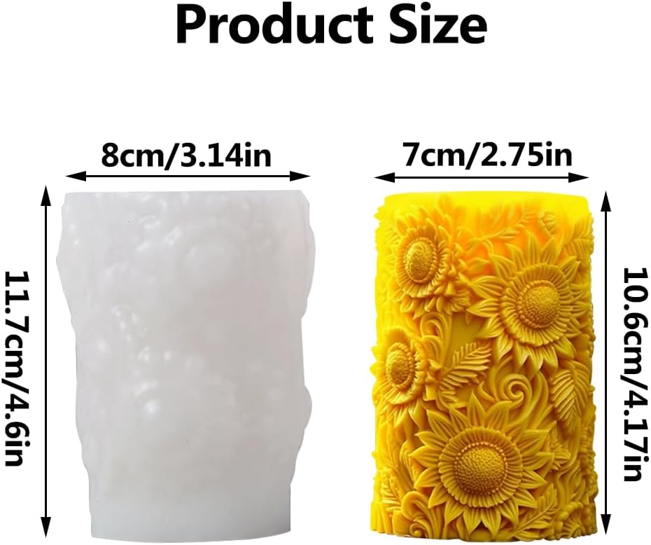 Molde de silicona vela borde girasol 11.5*8cm