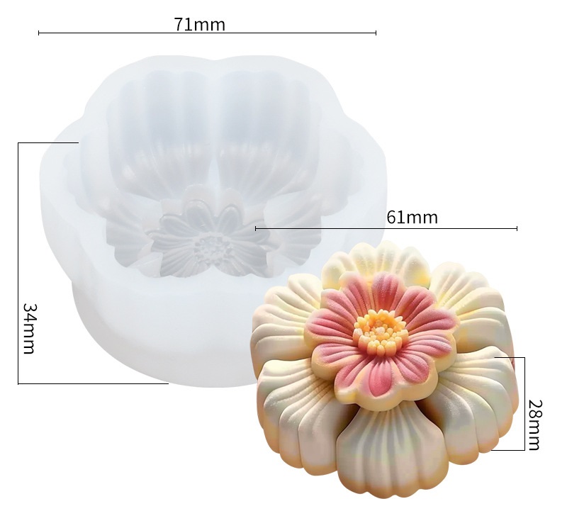 Molde de silicona flor 71*34mm