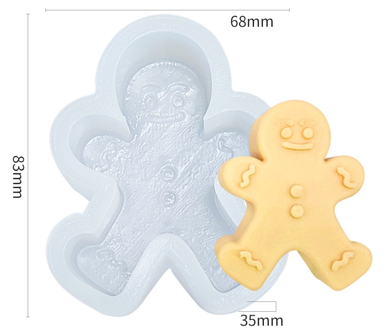 Molde de silicona muñeco de jengibre  83*68mm