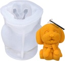 Molde de silicona perro con bufanda 63*56mm