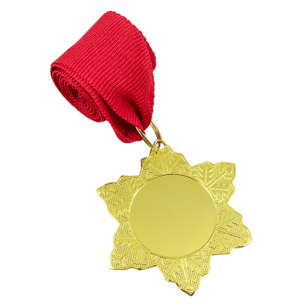 Medalla metálica diseño estrella oro 4.5cm