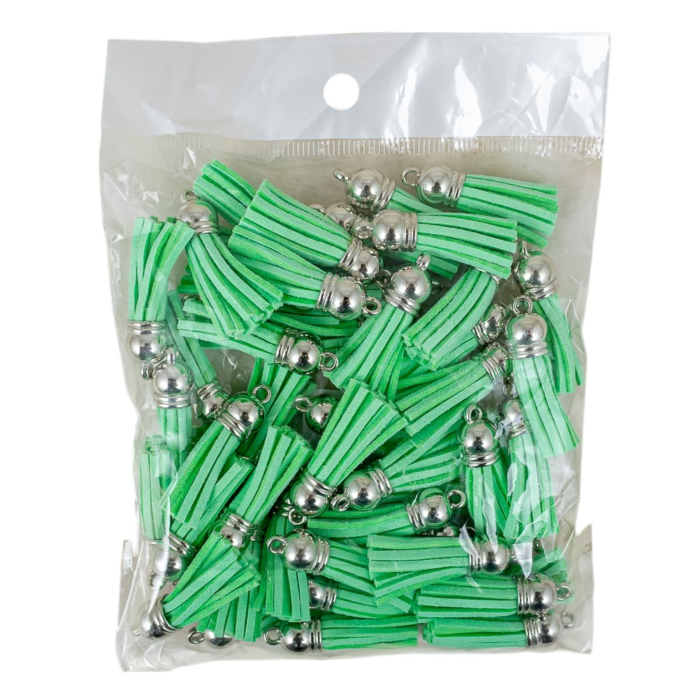Borla gamuza verde agua 50 piezas