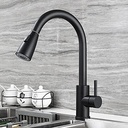 Grifo de cocina inoxidable alto con tirón