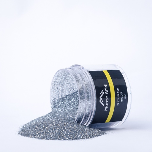[B0100L20] Glitter MONTEARTE plata flash 20G