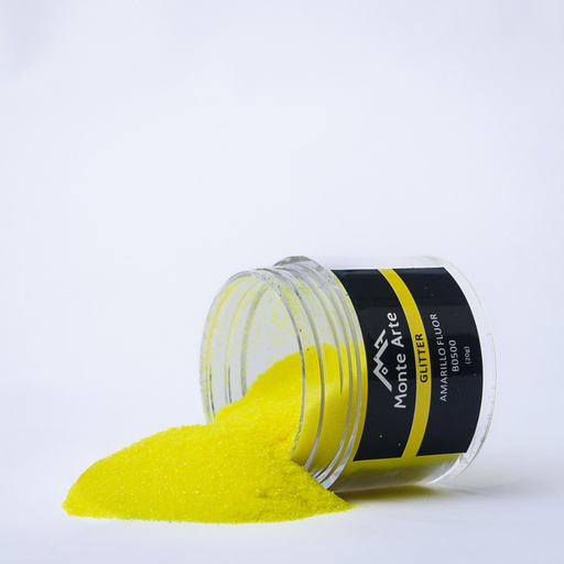 [B050020] Glitter MONTEARTE amarillo fluor 20G