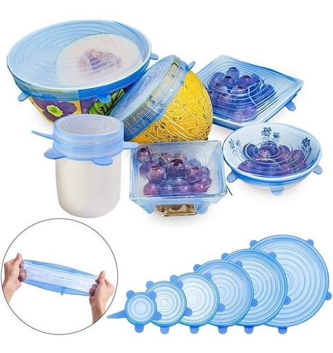 [91490] Tapas de silicona para alimentos 6pc 120g