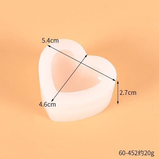 [MSD8] Molde de silicona corazón 3D 46*54*27mm
