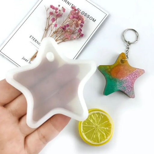 [G01F114] Molde de silicona colgante estrella 5.7*7*1cm