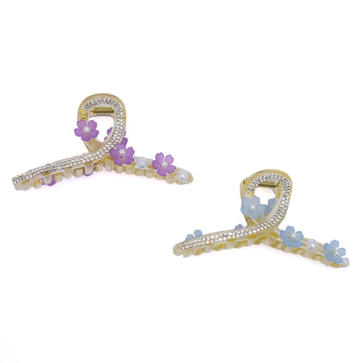 [92444] Pinza con flor y strass 10cm