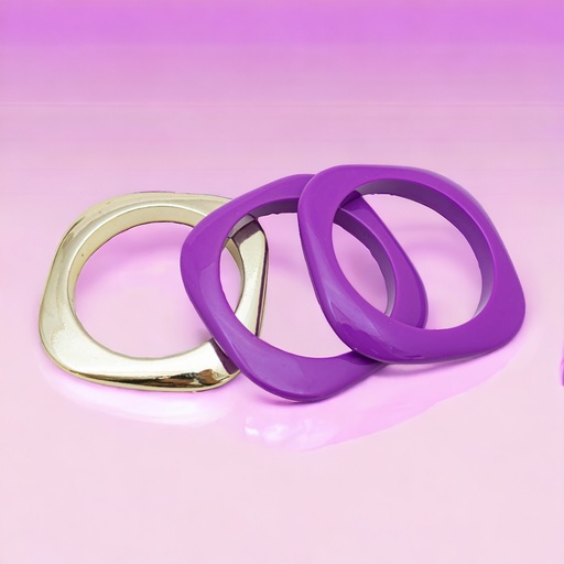 [30885] Pulsera acrílica cuadrado 3 piezas