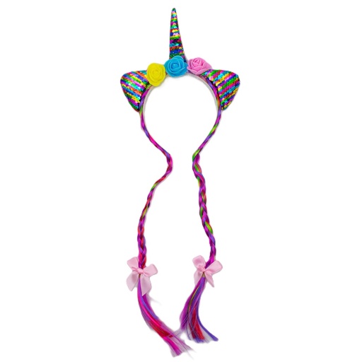 [81146] Vincha unicornio con trensa
