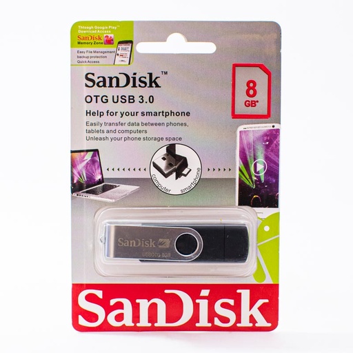[12626] Pendrive SanDisk 8GB Dual Drive 3.0 Flash Drive