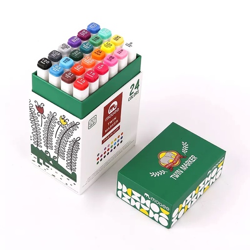 [92218] Marcador + pincel con caja MOBEE 24pc twin marker