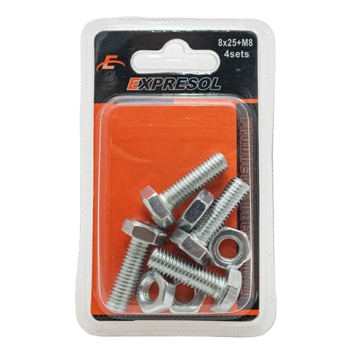 [88034] Paquete de tornillo mas tuerca 8*25+M8 EXPRESOL