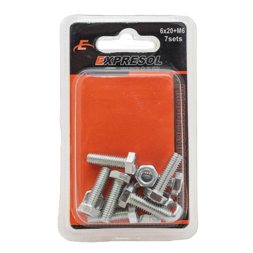 [88035] Paquete de tornillos más tuerca de 7 piezas 6*20+m6
