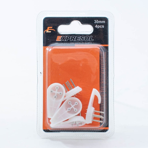 [88040] Paquete de gancho plástico 30mm 4 piezas