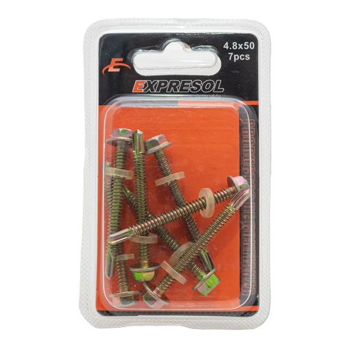 [88048] Paquete de tornillo punta chata 4.8*50mm 7 piezas EXPRESOL