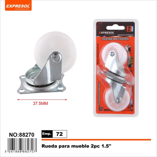 [88270] Rueda para mueble 2 piezas 1.5" EXPRESOL