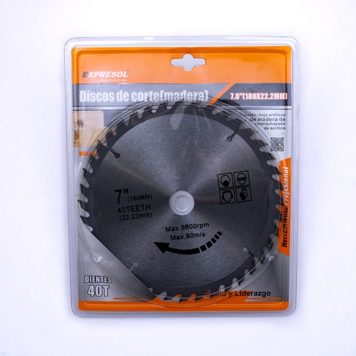 [88133] Disco de corte madera 180*22.2mm expresol